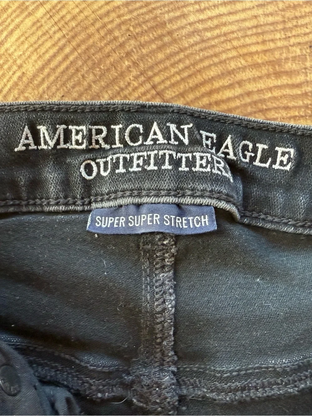 American Eagle Black Hi-Rise Shortie Super Stretch Jean Shorts - Size 2